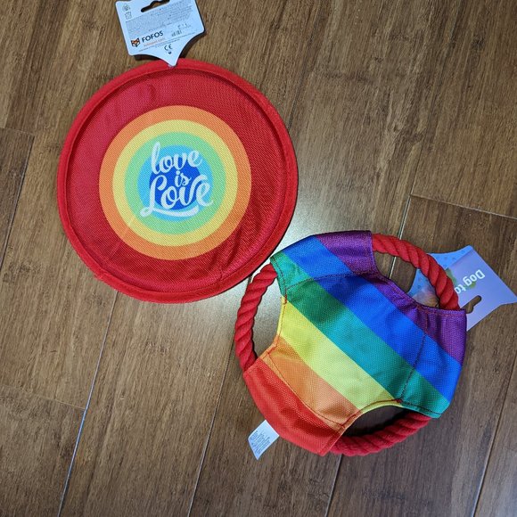 FOFOS Bundle of 2 Rainbow Pride Dog Toys - Picture 2 of 5